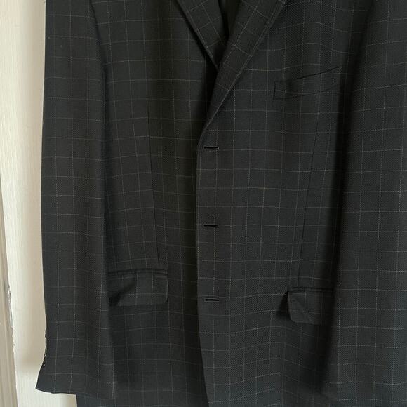 Joseph Abboud Mark Shale Blazer-Black with gold square pattern-Size 44X - Picture 4 of 6